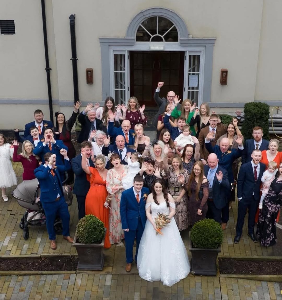 Bride, Groom & guests at Wildes Chesterfield